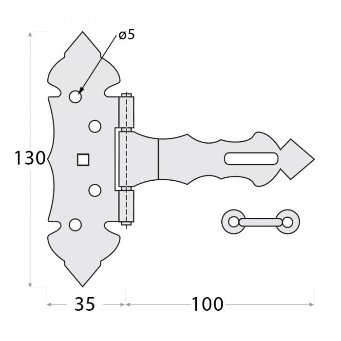 copy of Zawias splatany ze sprężyną - złoty 4 szt - ZSS DMX - 2