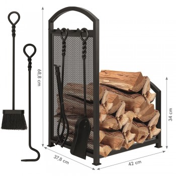 Stojak na drewno kominkowe 42x37x68 - Druri Grindi - 8