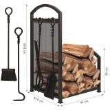 Stojak na drewno kominkowe 42x37x68 - Druri Grindi - 8