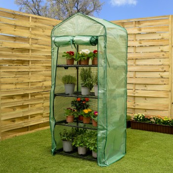 copy of Szklarnia ogrodowa Crocus II 70x50x158 - 4-półkowa Grindi - 3