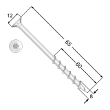Wkręt do gazobetonu z łbem stożkowym - GS DMX - 2