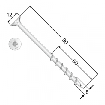 Wkręt do gazobetonu z łbem stożkowym - GS DMX - 4