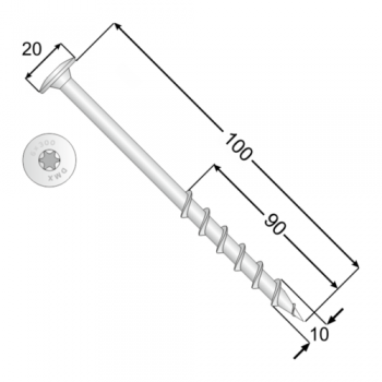 Wkręt do gazobetonu z łbem talerzowym 10mm - GT DMX - 2