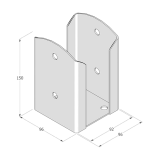 Podstawa słupa przykręcana do betonu PSPW - ANTRACYT DMX - 2