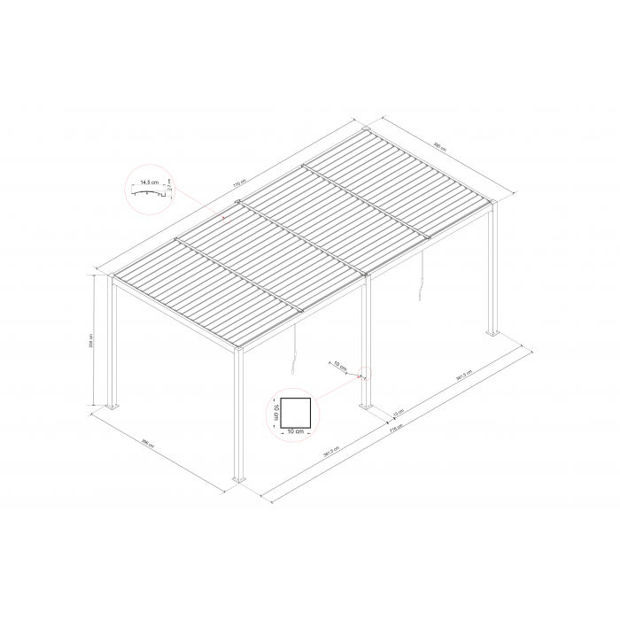 copy of Pergola tarasowa aluminiowa 4x3m Grindi - 9