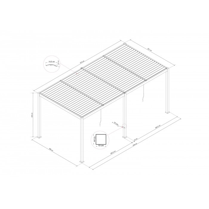 copy of Pergola tarasowa aluminiowa 4x3m Grindi - 9