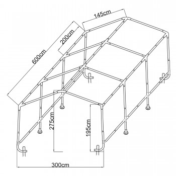 copy of Namiot garażowy PE 300x400x274 szary - NG 1 GRINDI IN THE GARDEN - 4