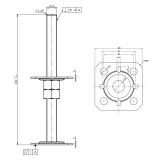 copy of Pfostenträger, höhenverstelbar zum Aufschrauben - PSR 80x250x4,0 GRUNDLINE - 2
