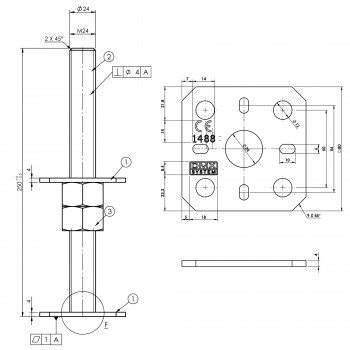 copy of Pfostenträger, höhenverstelbar zum Aufschrauben - PSR 80x250x4,0 GRUNDLINE - 2