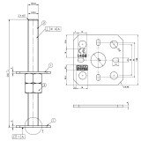 copy of Pfostenträger, höhenverstelbar zum Aufschrauben - PSR 80x250x4,0 GRUNDLINE - 2