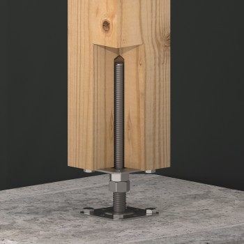 copy of Pfostenträger, höhenverstelbar zum Aufschrauben - PSR 80x250x4,0 GRUNDLINE - 7