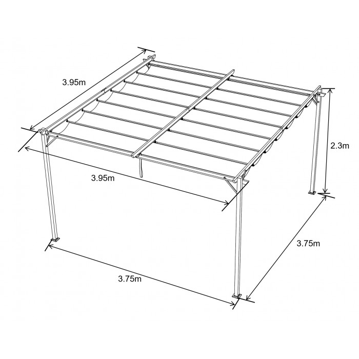 copy of Pergola tarasowa aluminiowa 4x3m Grindi - 4