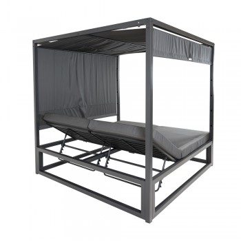 Pergola leżak ogrodowy z zadaszeniem - Werula I - 195x195x195 szara GRINDI IN THE GARDEN - 7