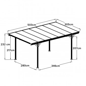 copy of Pergola tarasowa aluminiowa 4x3m Grindi - 9
