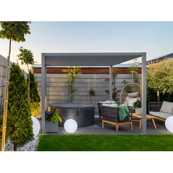 copy of Pergola leżak ogrodowy z zadaszeniem - Werula I - 195x195x195 szara GRINDI IN THE GARDEN - 4