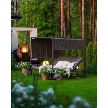 Pergola leżak ogrodowy z zadaszeniem - Werula I - 195x195x195 szara GRINDI IN THE GARDEN - 2