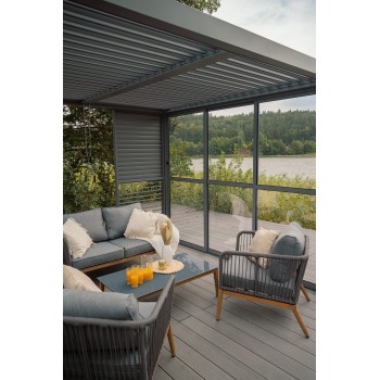 Posuvný žaluziový panel - zástěna pro pergolu Kea - šedý GRINDI - 7