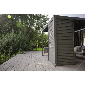 Posuvný žaluziový panel - zástěna pro pergolu Kea - šedý GRINDI - 11