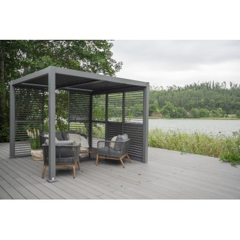 Posuvný žaluziový panel - zástěna pro pergolu Kea - šedý GRINDI - 2