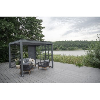 Posuvná zástěna z polykarbonátu - panel pro pergolu Kea - šedá GRINDI - 14