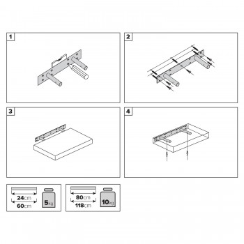 Dřevěná nástěnná samonosná police 118x23cm - bambus - Luonto Velano - 5