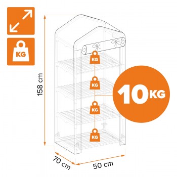 copy of Szklarnia ogrodowa Crocus II 70x50x158 - 4-półkowa GRINDI IN THE GARDEN - 3