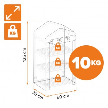 copy of Szklarnia ogrodowa Crocus II 70x50x158 - 4-półkowa GRINDI IN THE GARDEN - 3