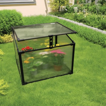 Zahradní mini skleník z polykarbonátu - černý - MAGNOLIA I - 60x51x51 GRINDI - 8