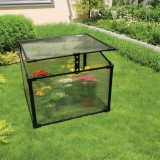 Zahradní mini skleník z polykarbonátu - černý - MAGNOLIA I - 60x51x51 GRINDI - 8