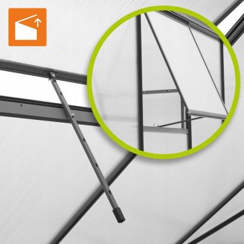 Polykarbonátový zahradní skleník - černý - Lilium I - 190x244cm GRINDI - 8