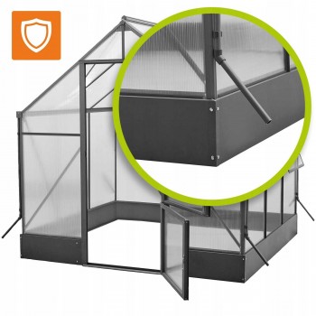 Polykarbonátový zahradní skleník - černý - Lilium I - 190x244cm GRINDI - 5