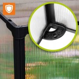 Zahradní mini skleník z polykarbonátu - černý - MAGNOLIA III - 180x51x51 GRINDI - 5