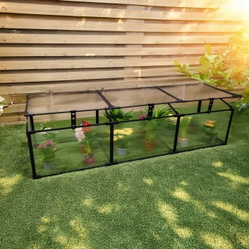 Zahradní mini skleník z polykarbonátu - černý - MAGNOLIA III - 180x51x51 GRINDI - 4