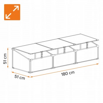 Zahradní mini skleník z polykarbonátu - černý - MAGNOLIA III - 180x51x51 GRINDI - 2