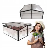 Zahradní mini skleník z polykarbonátu - černý - MAGNOLIA IV - 100x100x48 GRINDI - 1