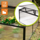 Zahradní mini skleník z polykarbonátu - černý - MAGNOLIA IV - 100x100x48 GRINDI - 7