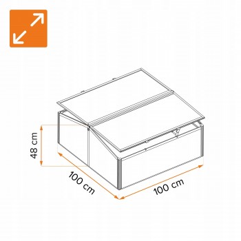 Zahradní mini skleník z polykarbonátu - MAGNOLIA IV - 100x100x48 GRINDI - 3