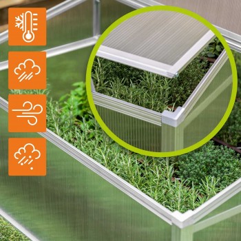 Zahradní mini skleník z polykarbonátu - MAGNOLIA IV - 100x100x48 GRINDI - 7