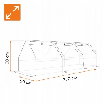 Mini fóliovník - tunel - transparentní - Clivia I - 270x90 GRINDI IN THE GARDEN - 2