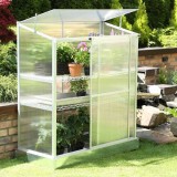 Zahradní skleník ke stěně z polykarbonátu - Hosta - 130x58x140 GRINDI IN THE GARDEN - 4