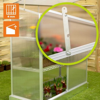 Zahradní skleník ke stěně z polykarbonátu - Hosta - 130x58x140 GRINDI IN THE GARDEN - 6
