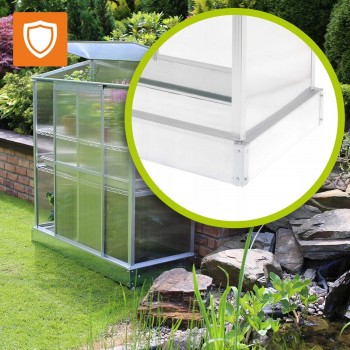 Zahradní skleník ke stěně z polykarbonátu - Hosta - 130x58x140 GRINDI IN THE GARDEN - 8