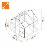 Polykarbonátový zahradní skleník - Viola I - 2x2m GRINDI IN THE GARDEN - 3
