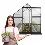 Polykarbonátový zahradní skleník - černý - Viola IV - 3x2m GRINDI - 4