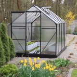 Polykarbonátový zahradní skleník - černý - Viola IV - 3x2m GRINDI - 5