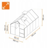 Polykarbonátový zahradní skleník - černý - Viola IV - 3x2m GRINDI - 3