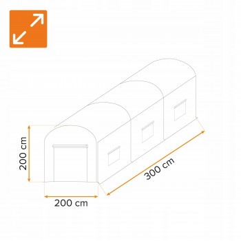 Zahradní fóliovník - tunel - zelený - Oxalis I - 3x2m GRINDI - 7