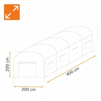 Zahradní fóliovník - tunel - zelený - Oxalis II - 4x2m GRINDI - 4