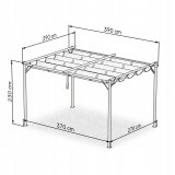 Zahradní terasová pergola - kovová - šedá - Irda II 3x4m GRINDI IN THE GARDEN - 4