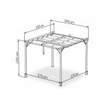 Zahradní terasová pergola - kovová - šedá - Irda I 3x3m GRINDI IN THE GARDEN - 4